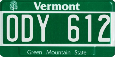 VT license plate ODY612