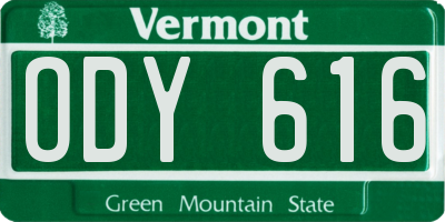 VT license plate ODY616