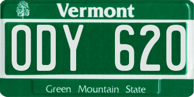 VT license plate ODY620