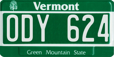 VT license plate ODY624
