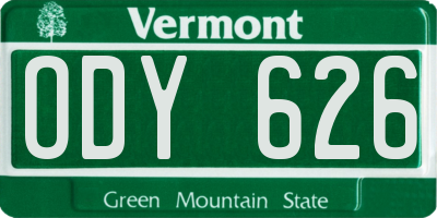 VT license plate ODY626
