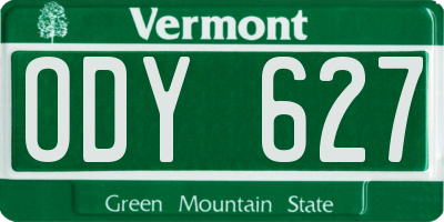 VT license plate ODY627