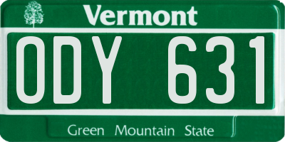 VT license plate ODY631