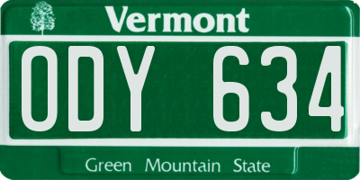 VT license plate ODY634