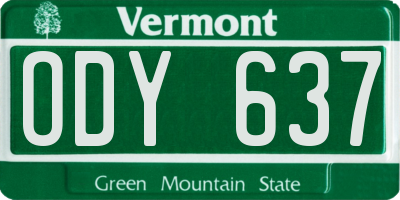 VT license plate ODY637