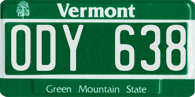 VT license plate ODY638