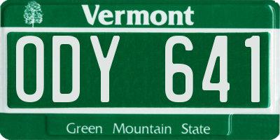 VT license plate ODY641