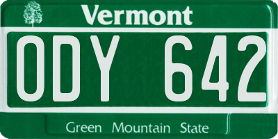 VT license plate ODY642