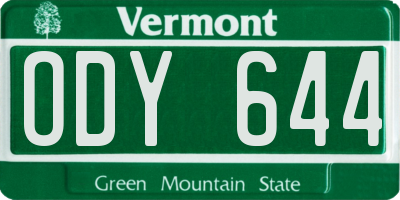 VT license plate ODY644