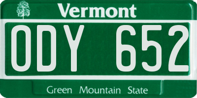 VT license plate ODY652