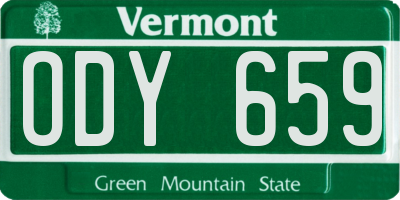 VT license plate ODY659
