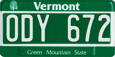 VT license plate ODY672