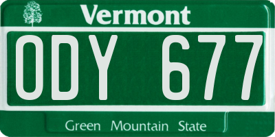VT license plate ODY677