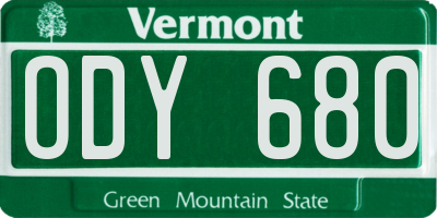 VT license plate ODY680