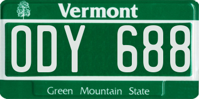 VT license plate ODY688
