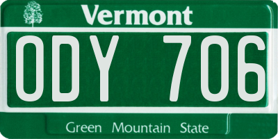 VT license plate ODY706