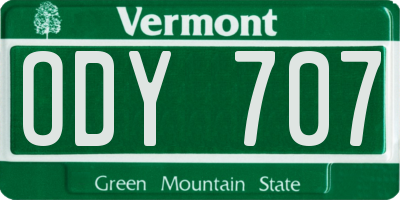 VT license plate ODY707