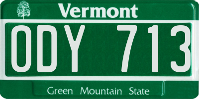 VT license plate ODY713
