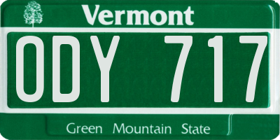 VT license plate ODY717