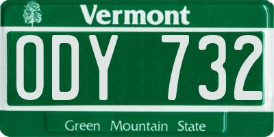 VT license plate ODY732
