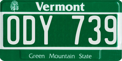 VT license plate ODY739