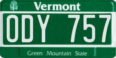 VT license plate ODY757