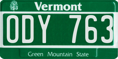 VT license plate ODY763