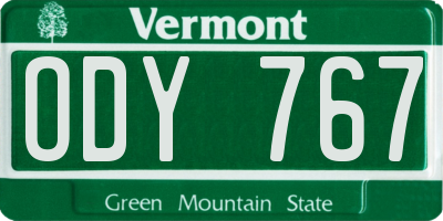 VT license plate ODY767