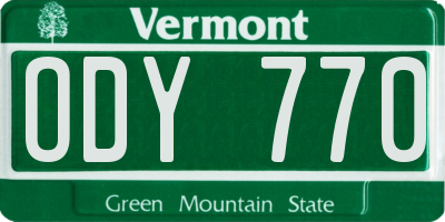 VT license plate ODY770