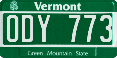 VT license plate ODY773