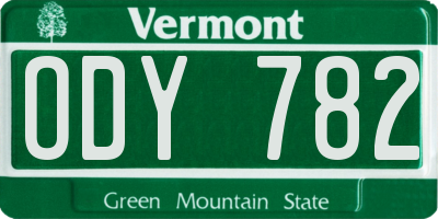 VT license plate ODY782