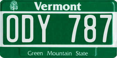 VT license plate ODY787