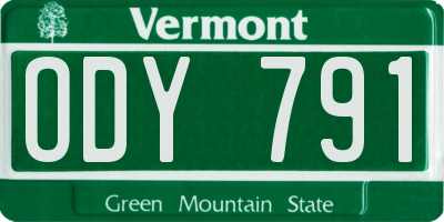VT license plate ODY791