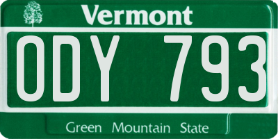 VT license plate ODY793