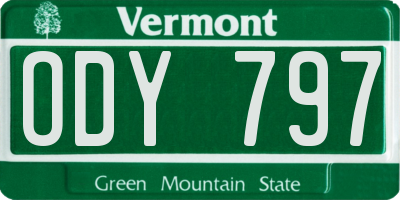 VT license plate ODY797