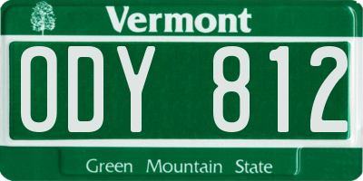VT license plate ODY812