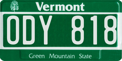 VT license plate ODY818