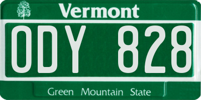 VT license plate ODY828