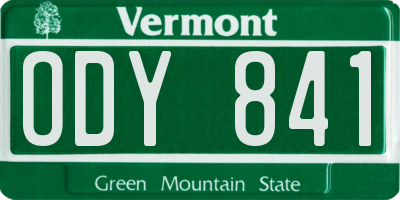 VT license plate ODY841