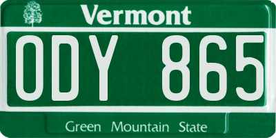 VT license plate ODY865