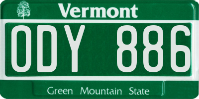 VT license plate ODY886