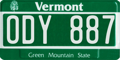 VT license plate ODY887