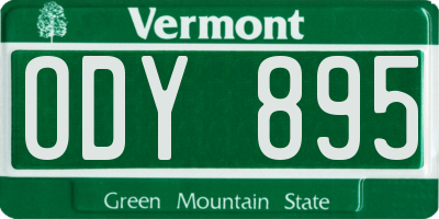 VT license plate ODY895