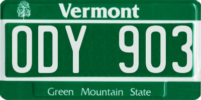 VT license plate ODY903