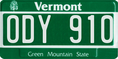 VT license plate ODY910