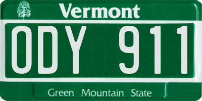 VT license plate ODY911