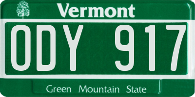 VT license plate ODY917
