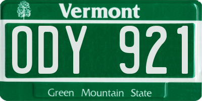 VT license plate ODY921