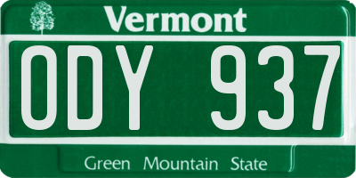 VT license plate ODY937
