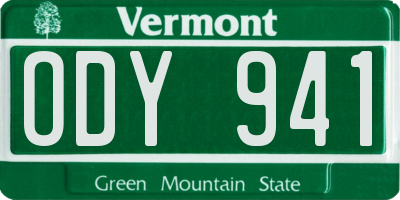 VT license plate ODY941